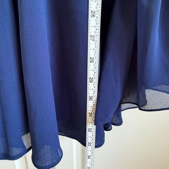 NWT Ieena for Mac Duggal  Pleated Bell Sleeve Chiffon Cocktail Mini Dress, Size - Picture 11 of 12